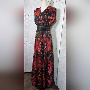 VNTG 80'S RONS KOLN  FLORAL MAXI GOWN